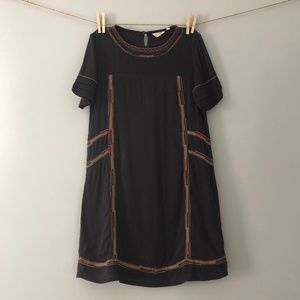 Fat Face Mini Shift Dress Harvest Colors Unique Pattern Size 8